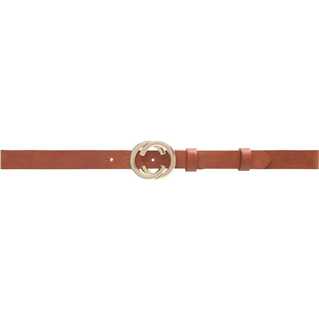 Jeans belt / 14196 - Cognac/Gold