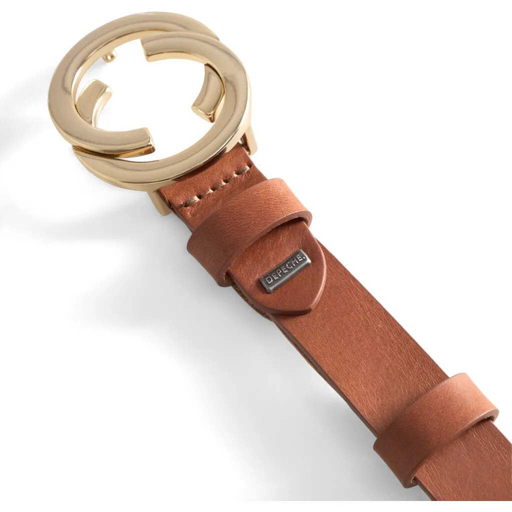 Jeans belt / 14196 - Cognac/Gold