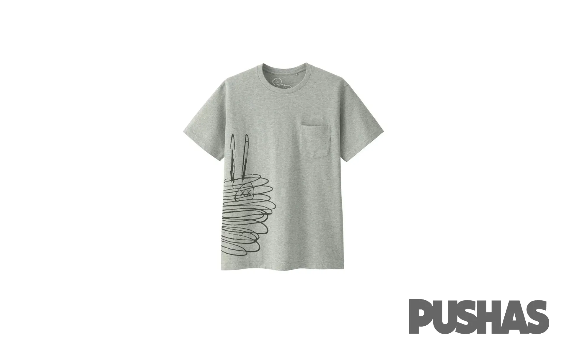 KAWS x Uniqlo x Peanuts Dust Cloud Pocket T-Shirt 'Gray' (2017)