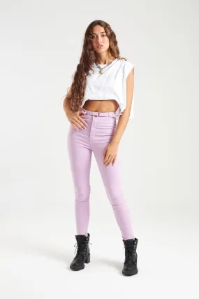 LILAC SKINNY TWILL JEANS