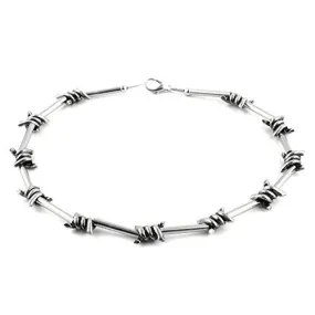 Men's Punk Gothic Alloy Barbed Wire Necklace