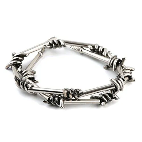 Men's Punk Gothic Alloy Barbed Wire Necklace