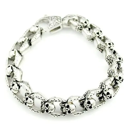 Men’s Stainless Steel Charm Gothic Skull Bracelet