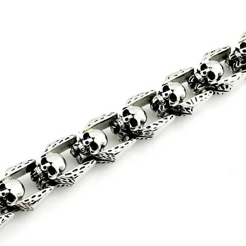 Men’s Stainless Steel Charm Gothic Skull Bracelet