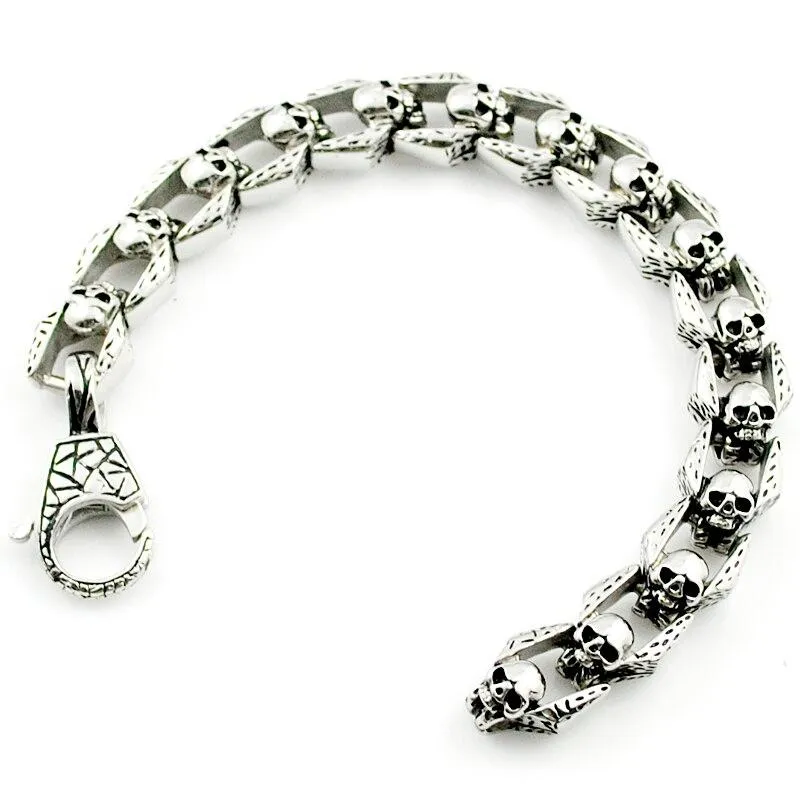 Men’s Stainless Steel Charm Gothic Skull Bracelet