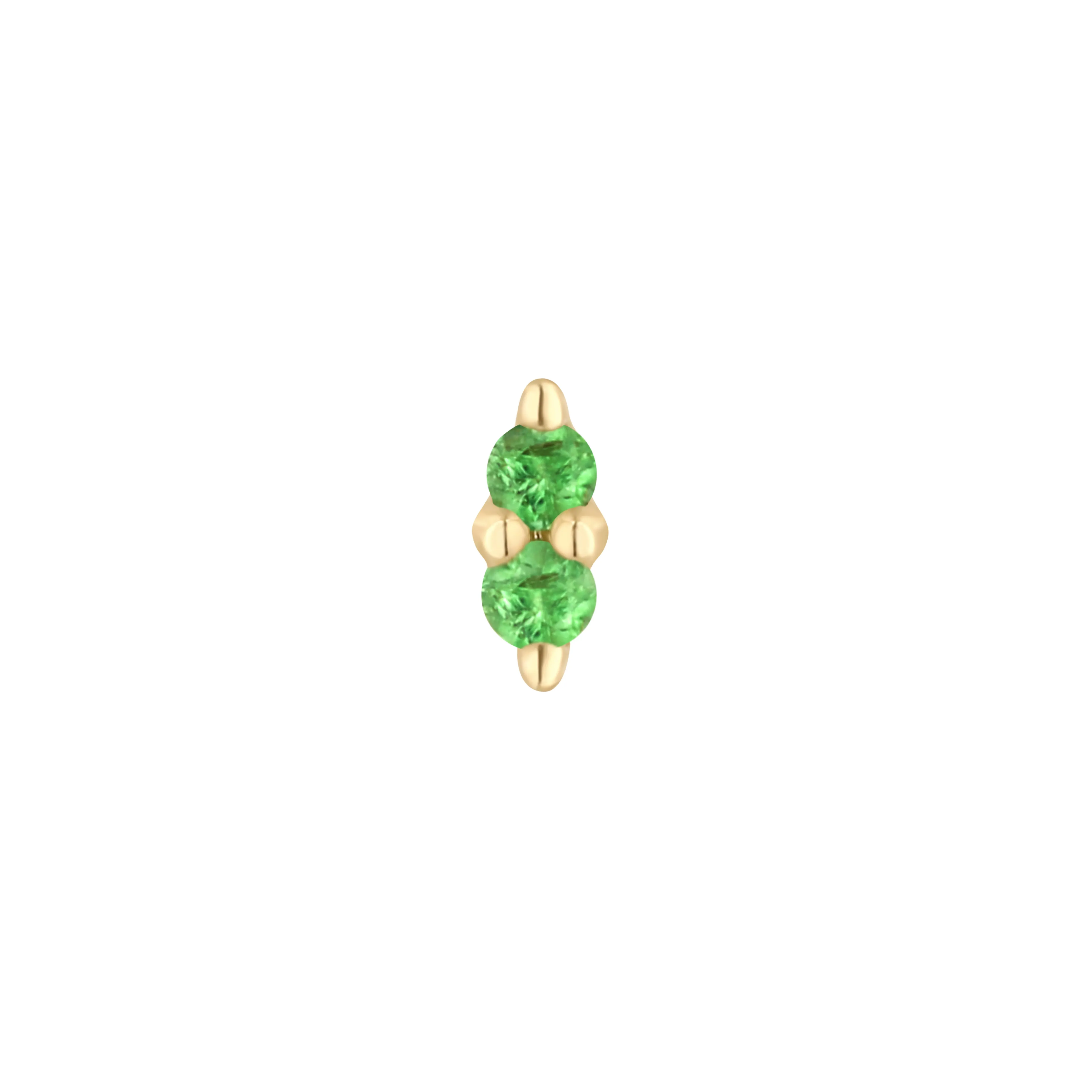 Mishka Prong 2 - Tsavorite - Threadless End