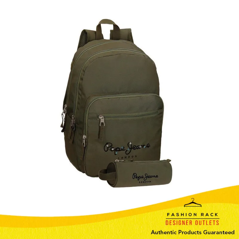 Pepe Jeans Harlow School Backpack Olive Green