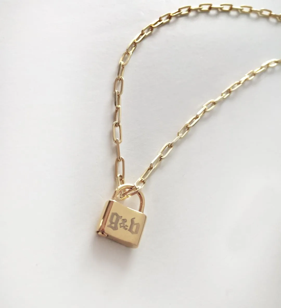 Personalized Gothic Lock Necklace