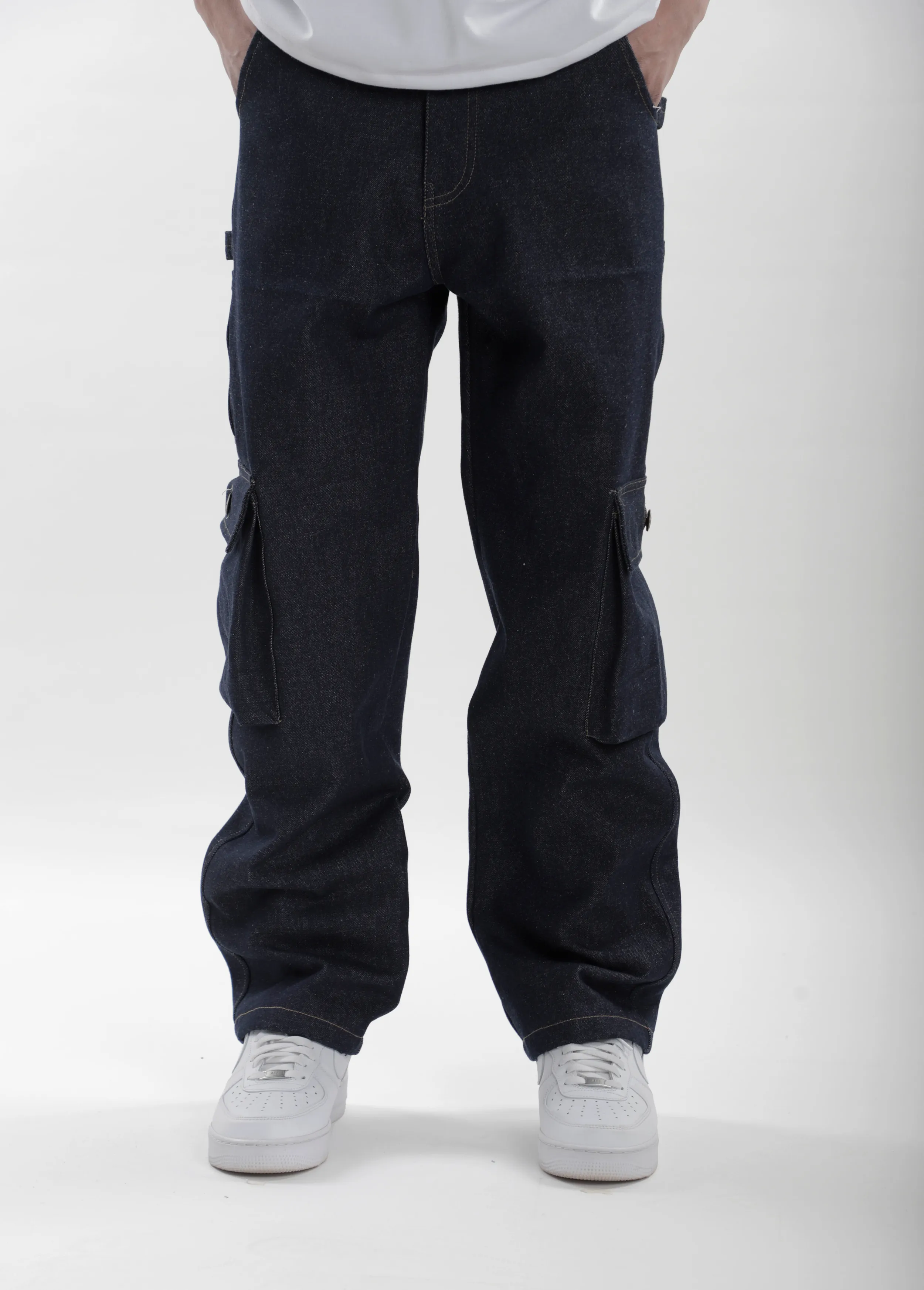 Raw Denim Carpenter Jeans with Enhanced Durability