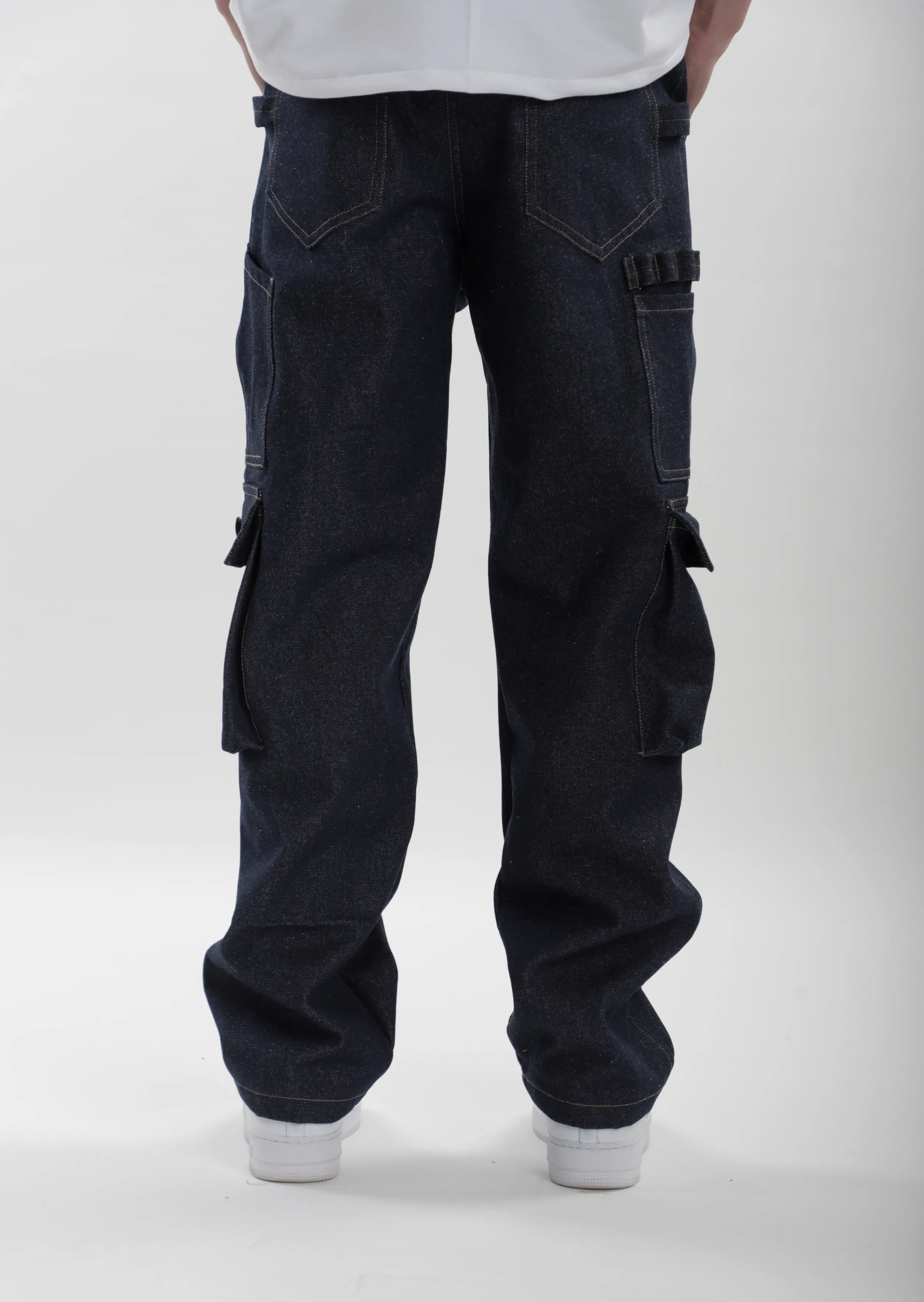 Raw Denim Carpenter Jeans with Enhanced Durability