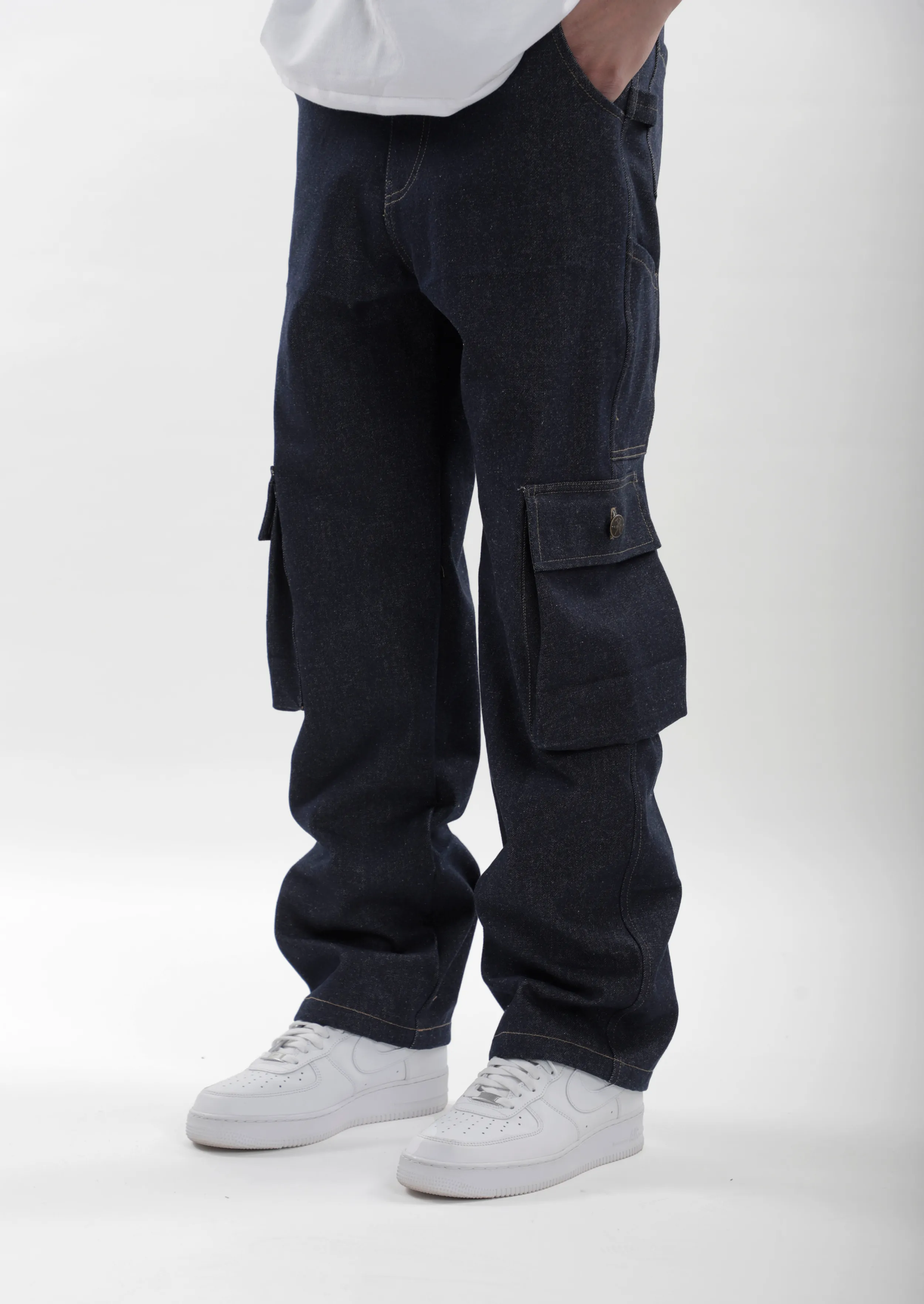 Raw Denim Carpenter Jeans with Enhanced Durability