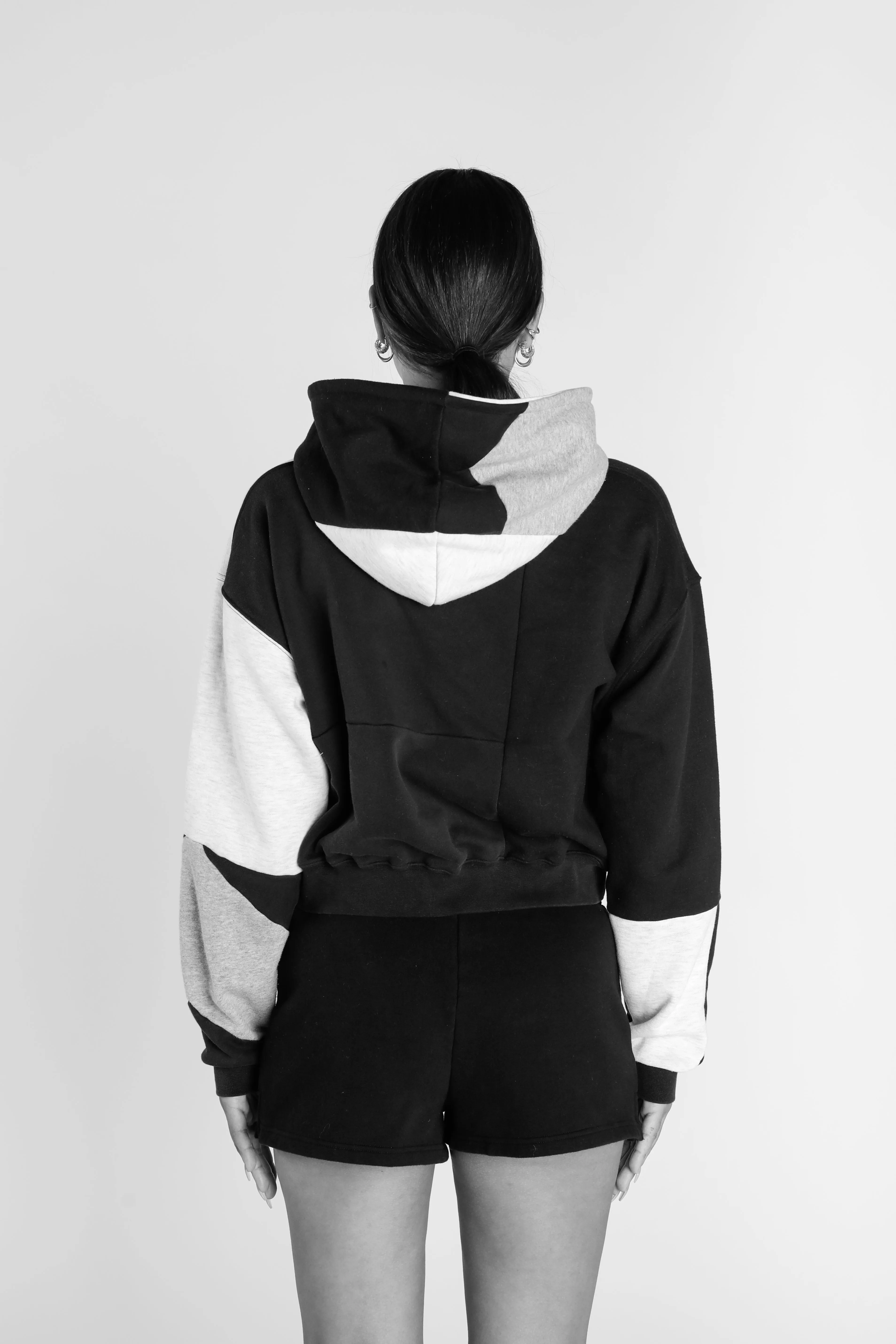 Rework Champion Crop Zip Hoodie - L