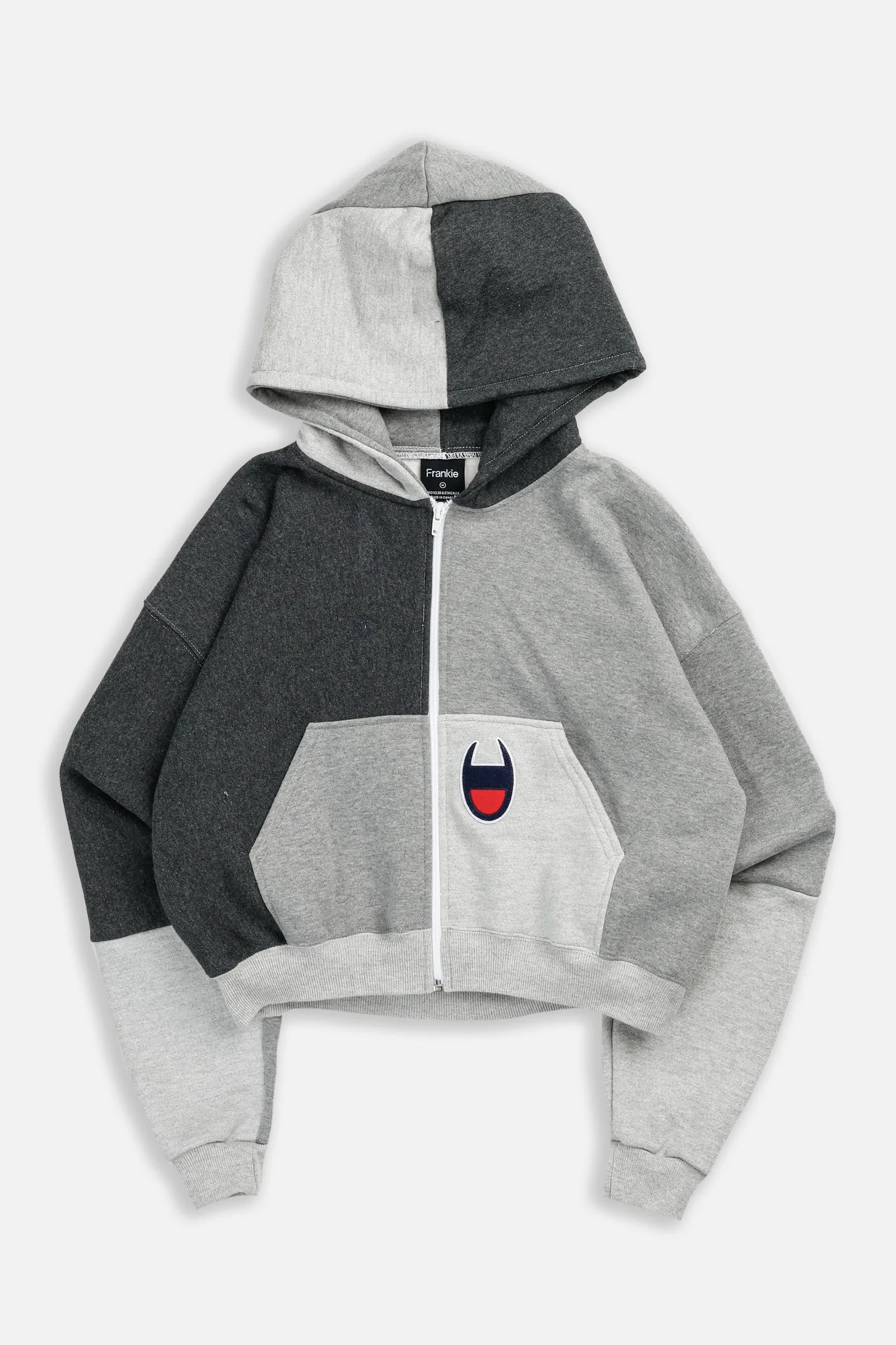 Rework Champion Crop Zip Hoodie - M