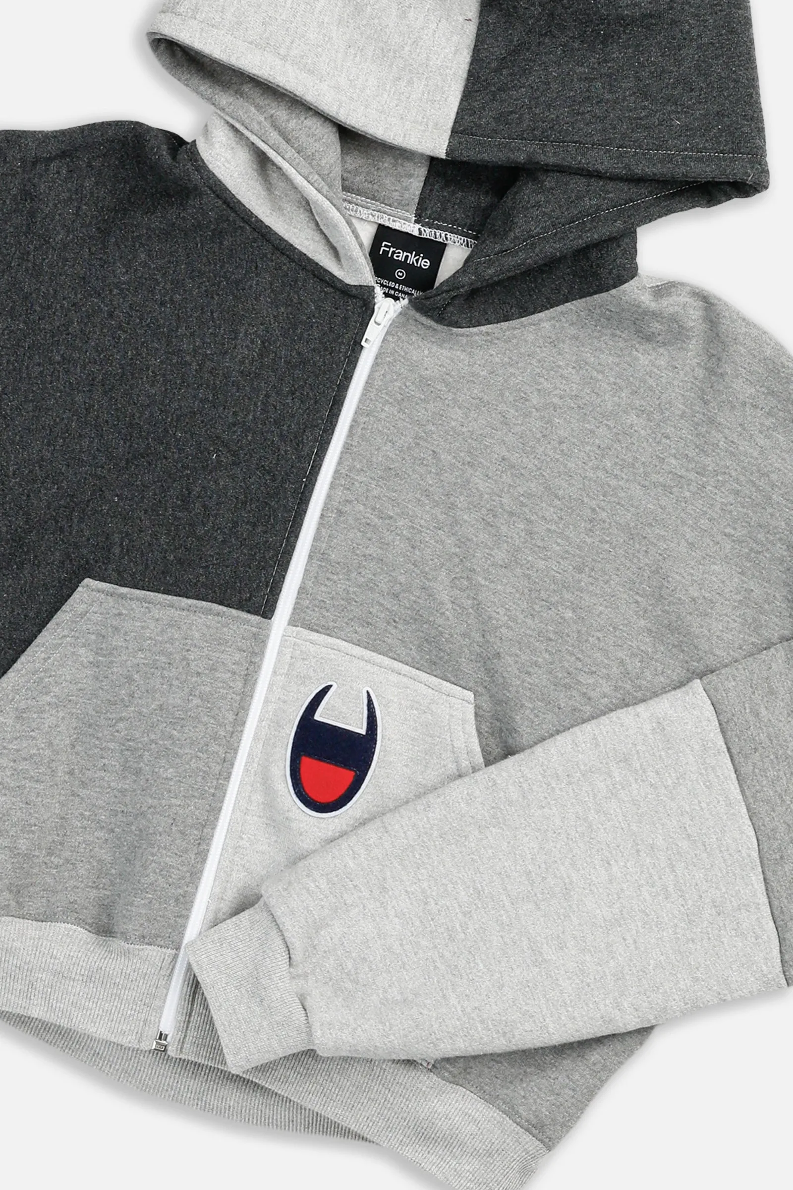 Rework Champion Crop Zip Hoodie - M