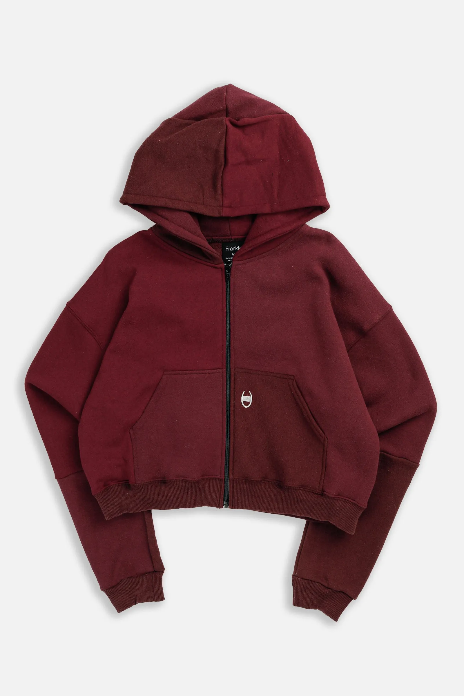 Rework Champion Crop Zip Hoodie - M