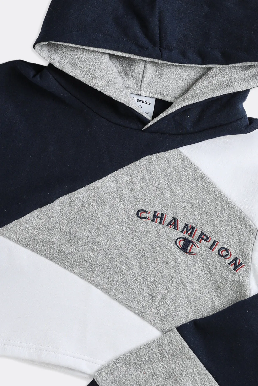 Rework Champion Patchwork Crop Sweatshirt - S