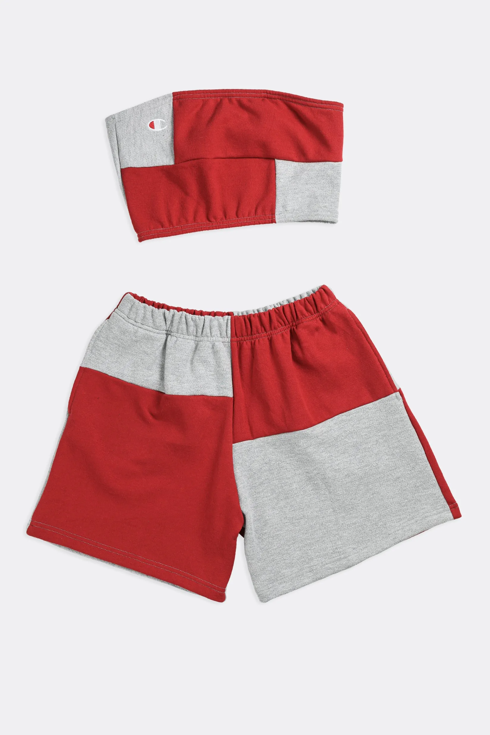 Rework Champion Patchwork Sweatshorts Set - M