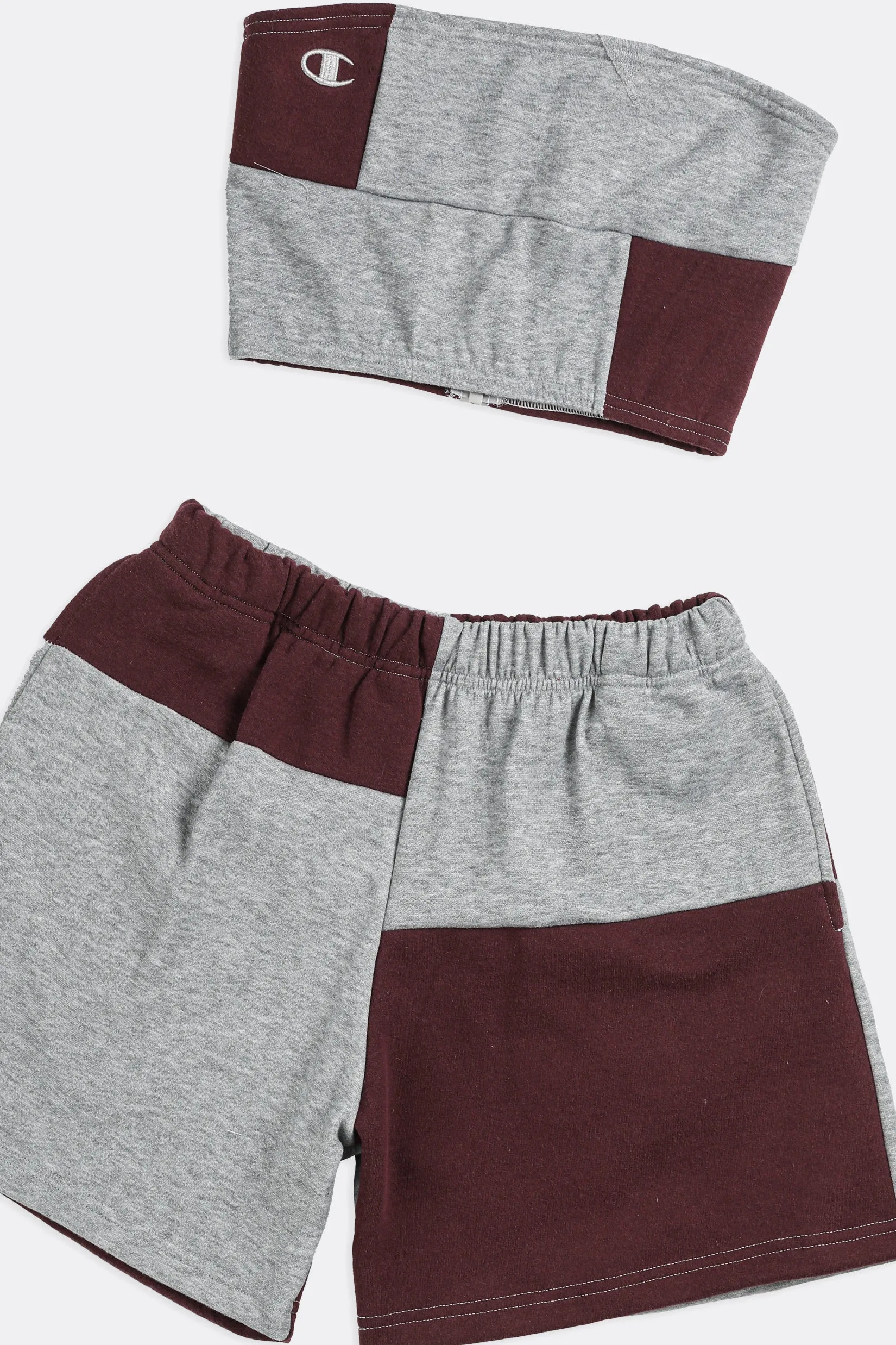 Rework Champion Patchwork Sweatshorts Set - S