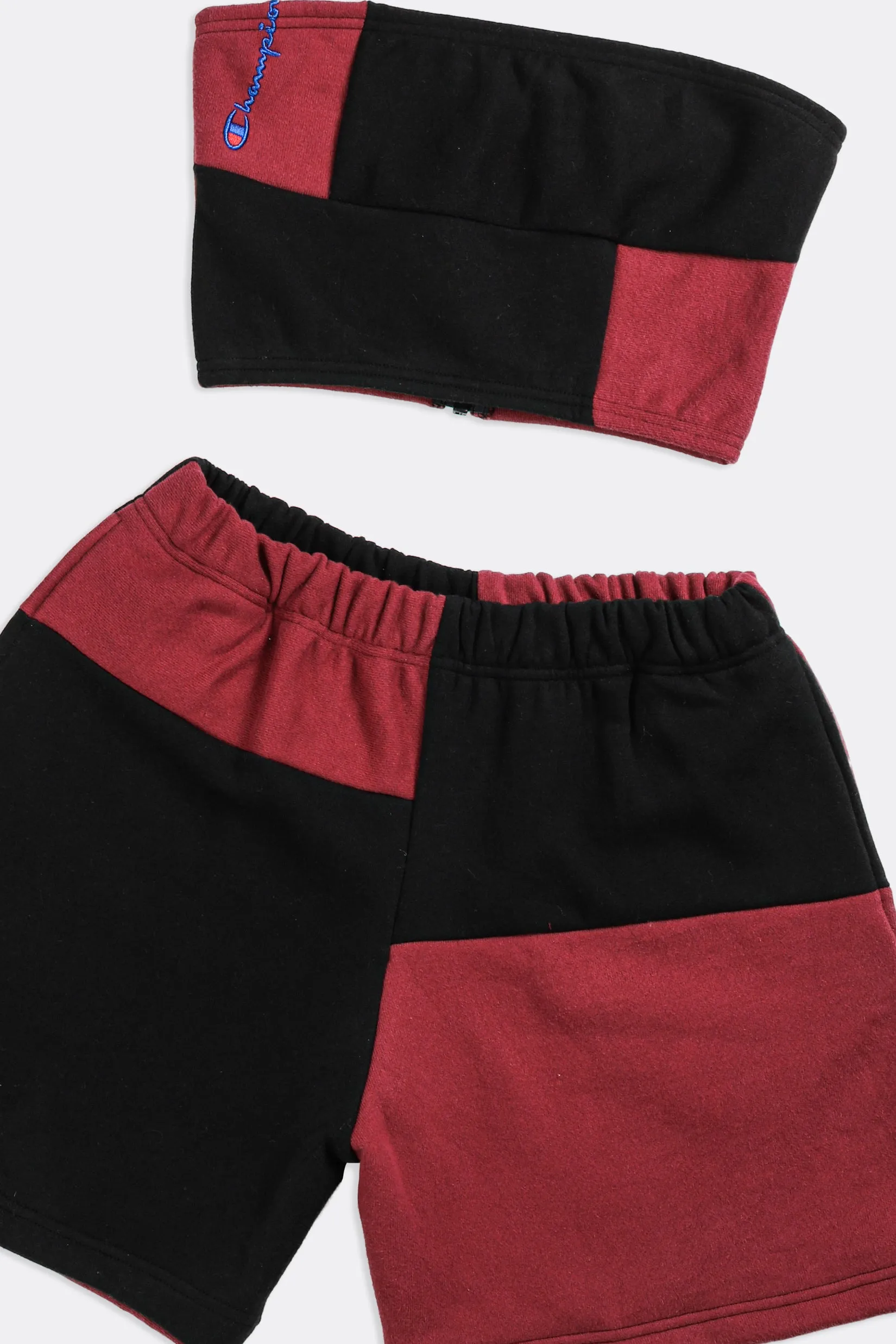 Rework Champion Patchwork Sweatshorts Set - S