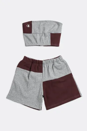 Rework Champion Patchwork Sweatshorts Set - S