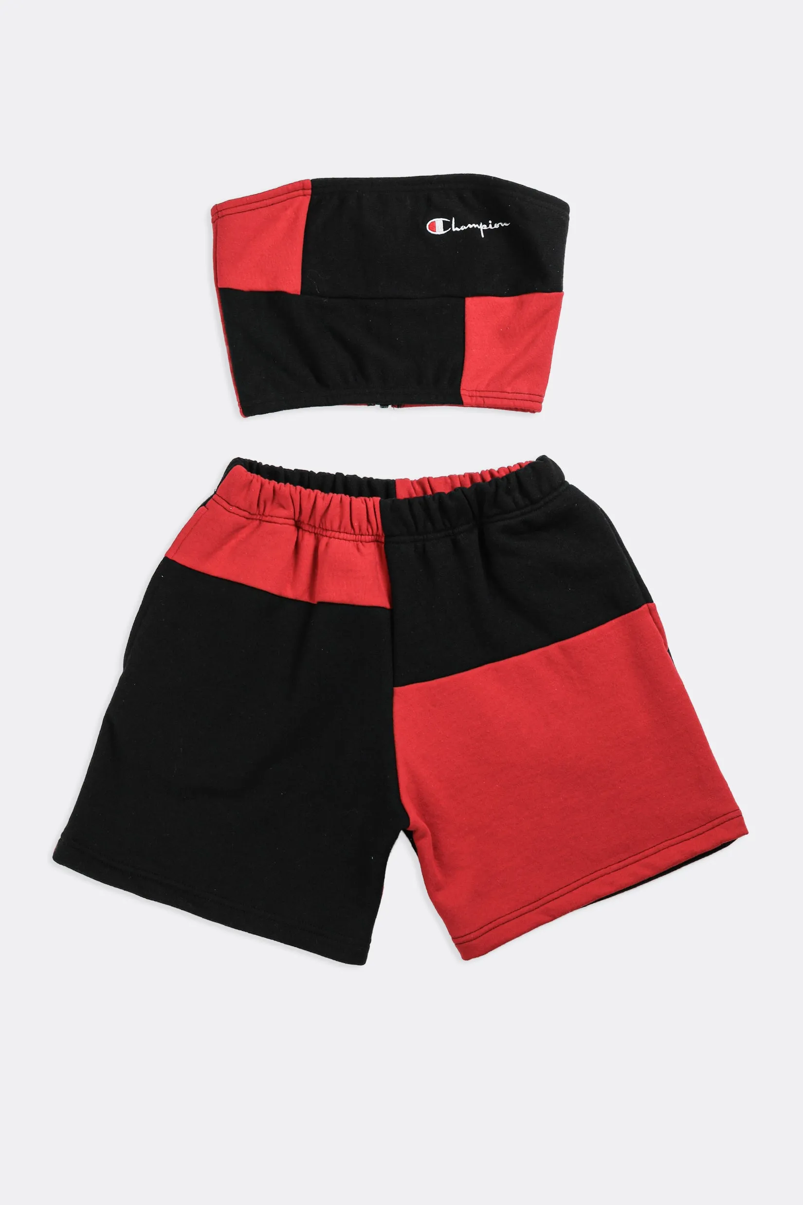 Rework Champion Patchwork Sweatshorts Set - XS