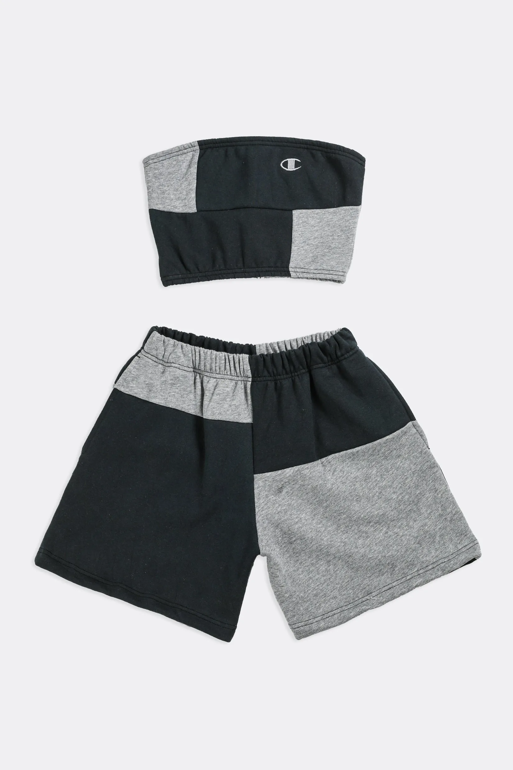 Rework Champion Patchwork Sweatshorts Set - XS