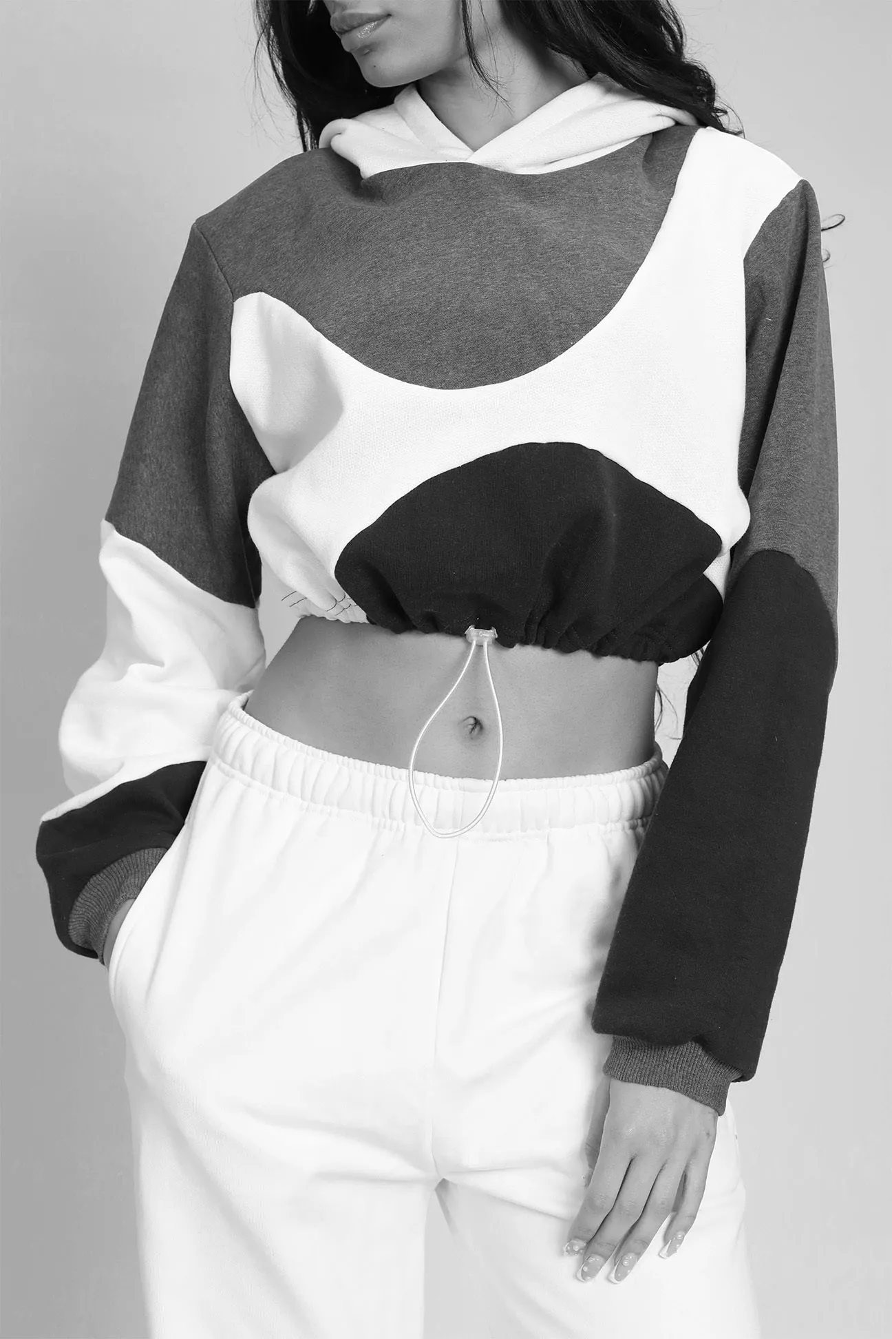 Rework Champion Wave Crop Sweatshirt - L