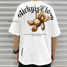 Rickyisclown [RIC] Gothic Teddy Bear Drop Shoulder Tee White [R17230212I-N8]