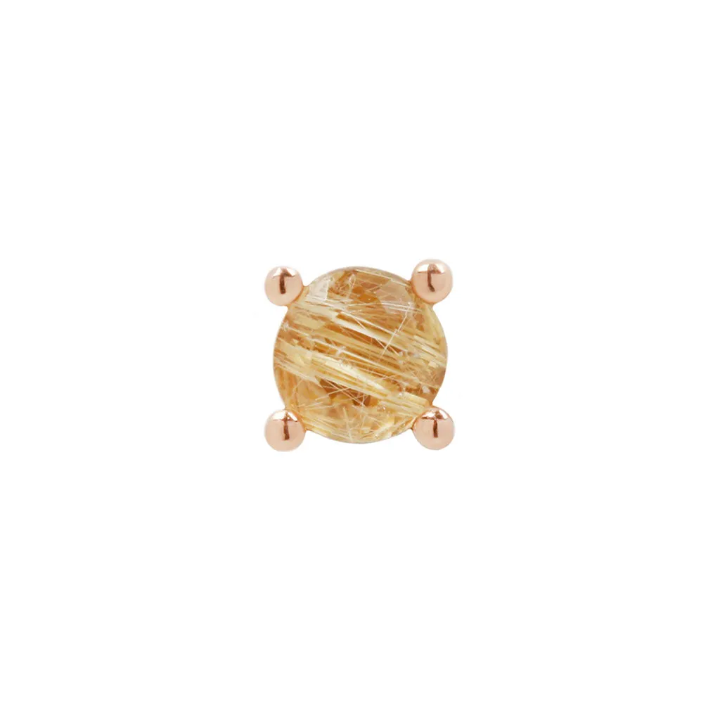 Rutilated Quartz Prong - Threadless End