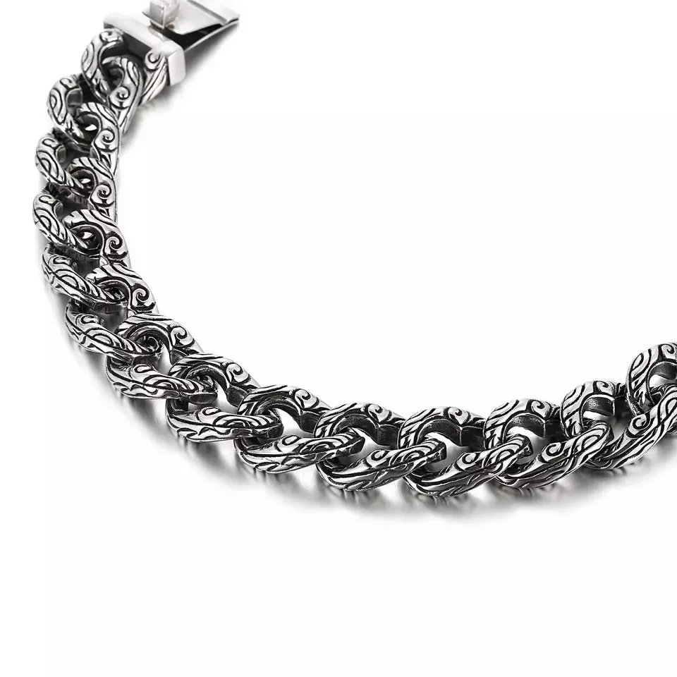 Stainless Steel Gothic Biker Skull Bracelet